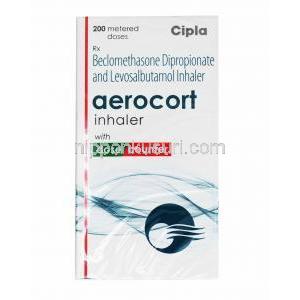 ベクロメタゾン / レボサルブタモール, Aerocort, 20 mdi 50mcg 50 mcg 吸入剤 (Cipla) 箱