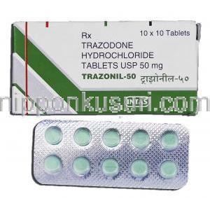 トラゾニル50 Trazonil 50, デジレル ジェネリック, トラゾドン 50mg, 錠