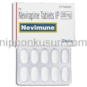 ネビラピン (ビラミューンジェネリック), Nevimune, 200mg 錠 (Cipla)