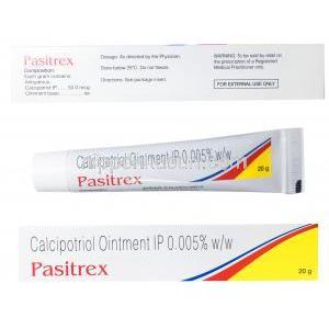 カルシポトリオール (ドボネックスジェネリック) , Pasitrex, 5mcg/g 20g 軟膏 (Sun Pharma)