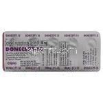 ドネペジル(アリセプトジェネリック), Donecept, 10mg 錠 (Protec/Cipla) 包装裏面