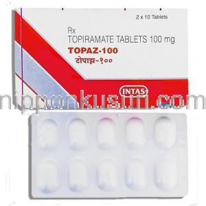 トパーズ Topaz, , トピナ ジェネリック, トピラマート100mg 錠 (Intas)