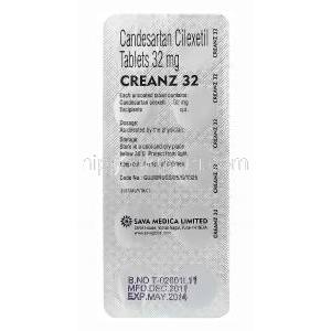 クリーンツ32　Creanz32、ジェネリックアタカンド　Atacand、カンデサルタンシレキ32mg 包装