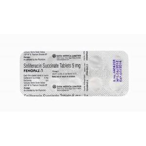 フェノパズ-5 Fenopaz-5、ジェネリックベシケア、ソリフェナシンコハク酸5mg　包装