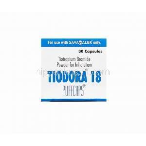 チオドラ18　Tiodora18、ジェネリックスピリーバ、チオトロピウム臭化物18mcg　箱ラベル