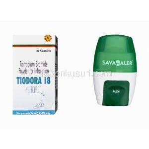 チオドラ18　Tiodora18、ジェネリックスピリーバ、チオトロピウム臭化物18mcg　箱と吸入器