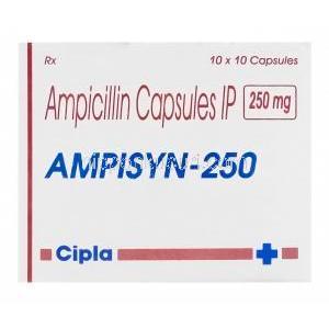 アンピシン　Ampisyn-250、ジェネリックオム二ペン　Omnipen250、アンピシリン250mg　箱