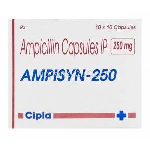 アンピシン　Ampisyn-250、ジェネリックオム二ペン　Omnipen250、アンピシリン250mg　箱