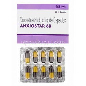 アンキシオスター60　Anxiostar60、ジェネリックシンバルタ、デュロキセチン60mg