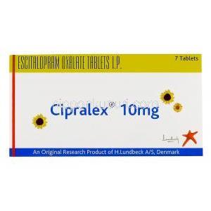 シプラレックス　Cipralex　10mg、エスシタロプラムシュウ10mg　箱