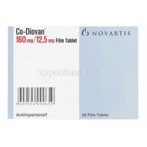 コディオバン Co-Diovan、バルサルタン160mg、 ヒドロクロロチアジド25mg 箱