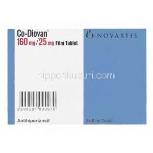 コディオバン Co-Diovan、バルサルタン160mg、 ヒドロクロロチアジド25mg 箱