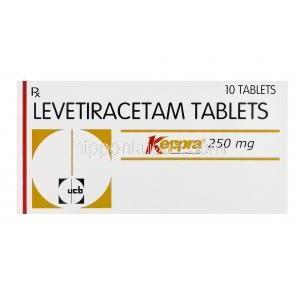 ケプラ　KEPPRA　250mg、レベチラセタム250mg　箱