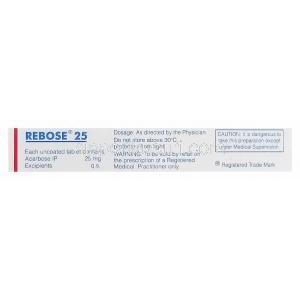  Rebose25 レボース、ジェネリックプレコース、アカルボース25mg　箱