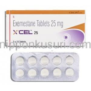 エクセル Xcel, アロマシン ジェネリック,  エキセメスタン 25mg 錠 (Celon)