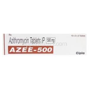 Azee-500　アジー、ジェネリックジスロマック、アジスロマイシン500mg　箱