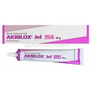 Aknilox　アクニロックスジェル 30gm、エリスロマイシン4％