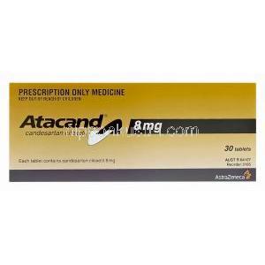 Atacand　アタカンド、カンデサルタンシレキセチル8mg　箱