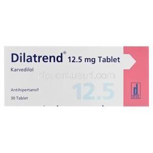 Dilatrend　ディラトレンド、カルベジロール　12.5mg　箱