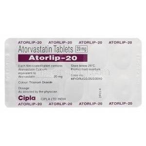 Atorlip-20　アトールリップ、ジェネリックリピトール、アトルバスタチン20mg