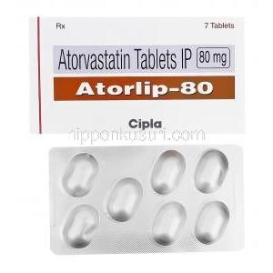 Atorlip-80　アトールリップ、ジェネリックリピトール、アトルバスタチン80mg