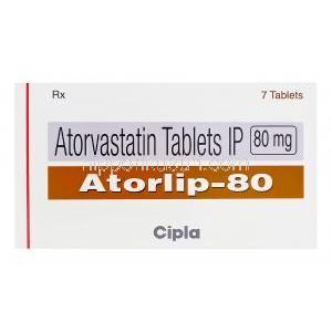 Atorlip-80　アトールリップ、ジェネリックリピトール、アトルバスタチン80mg　箱