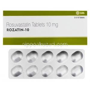 Rozatin-10　ロザチン、ジェネリッククレストール、ロスバスタチン10mg　