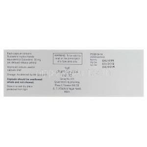 Duzela30 デュゼラ30、ジェネリックシンバルタ、デュロキセチン30mg