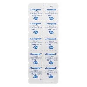 アキュプリル、キナプリル20mg　包装シート