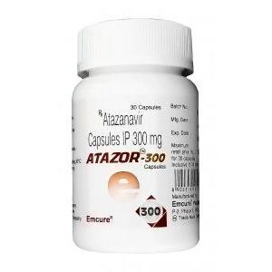 アタゾール　Atazor-300、ジェネリックレイアタッツ、アタザナビル300mg　ボトル