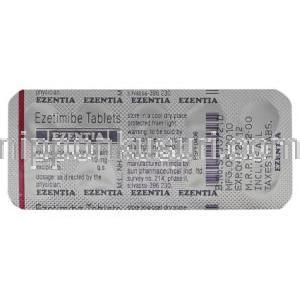 エゼチミブ(ゼチーアジェネリック), Ezentia, 10mg 錠 (Sun Pharma) 包装裏面