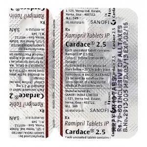 Cardace　カーデース、Altace　ジェネリックアルテース、ラミプリル2.5mg　包装面情報