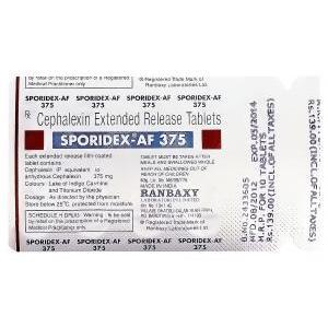 スポーリデックス　Sporidex-AF、ジェネリックケフレックス、セファレキシン375mg