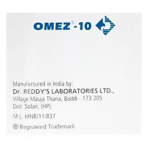  オメズ　Omez-10、ジェネリックプリロセック、オメプラゾール10mg　Dr.Reddy製