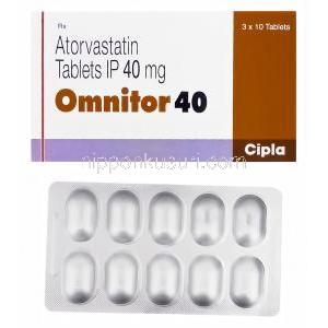 Omnitor40 オムニトール、ジェネリックリピトール、アトルバスタチン40mg