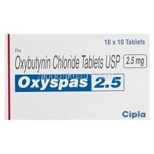  オキシスパス　Oxyspas、　ジェネリックディトロパン　Ditropan、塩化オキシブチニン2.5mg　