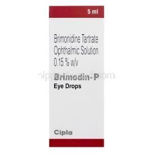 ブリモディン点眼薬　Brimodin-P、ジェネリックアルファガン、ブリモニジン酒石酸0.15％　5