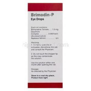 ブリモディン点眼薬　Brimodin-P、ジェネリックアルファガン、ブリモニジン酒石酸0.15％　5