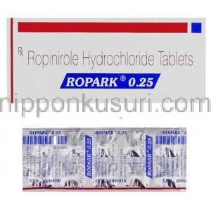 ロピニロール（レキップジェネリック）, Ropark, 0.25mg 錠 (Sun Pharma)