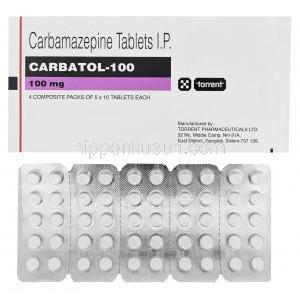  カーバトル　Carbatol-100、ジェネリックテグレトール、カルバマゼピン100mg