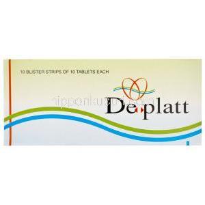 デプラット　Deplatt、ジェネリックプラビックス、クロピドグレル75mg　箱