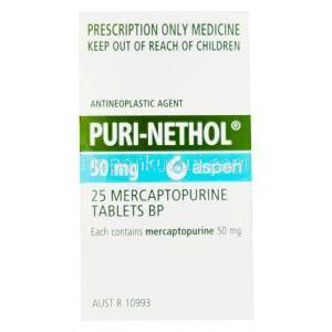 プリネソール　Puri-Nethol、メルカプトプリン50mg　箱