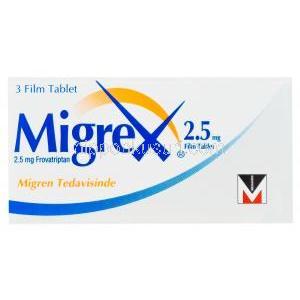  ミグレックス　Migrex、フロバトリプタン 2.5mg　箱