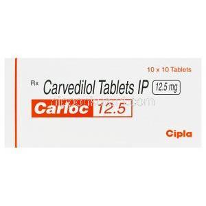  カーロック Carloc、ジェネリックコレグ　Coreg、　カルベジロール12.5mg　箱