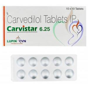  カービスター　Carvistar、ジェネリックコレグ　Coreg、カルベジロール　6.25mg