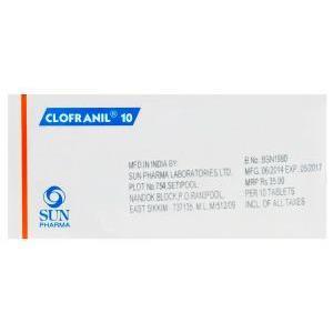 クロフラニル　Clofranil10、ジェネリックアナフラニール、クロミプラミン塩酸塩10mg　Sun Pharma製