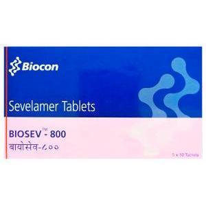 ビオセブ Biosev-800、ジェネリックレナジェル、セベラマー塩酸塩800mg　箱