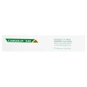 Cabgolin 0.25、ジェネリックドスティネックス　Dostinex、カベルゴリン　0.25mg　箱横面