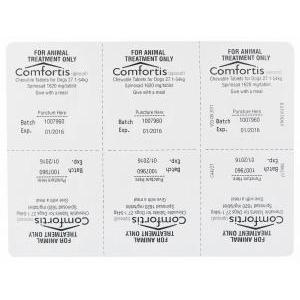 コンフォーティス　Comfortis　チュアブル錠、スピノサド1620mg　包装裏面