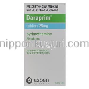 ダラプリム　Daraprim、ピリメタミン　25mg　箱　（Aspen社製）